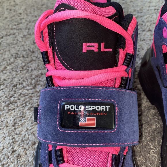 Polo Sport Ralph Lauren PS 100 SK HTL Strap Suede Mid Sneaker New Size 9.5 Neon
